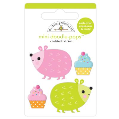 Doodlebug Hey Cupcake Doddle-Pops Cardstock Sticker - Hedge Hugs Mini